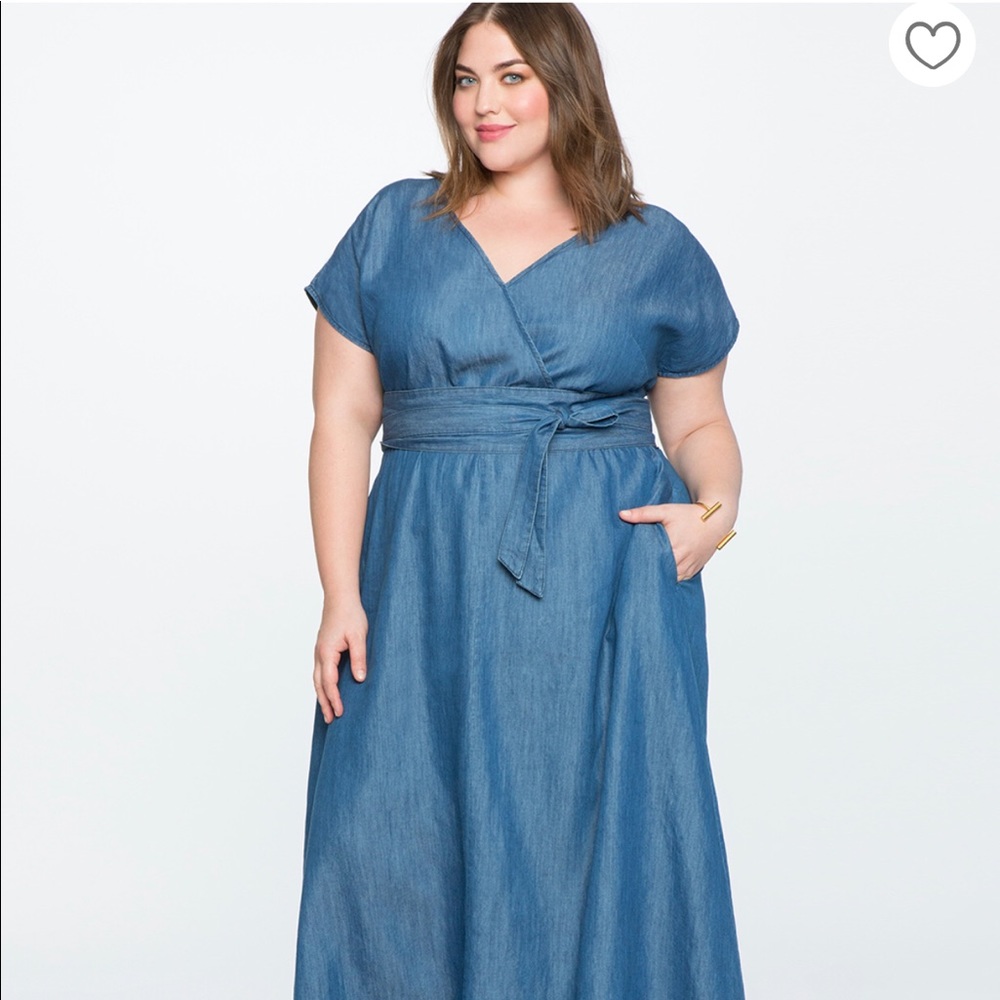 Chambray Wrap Maxi Dress